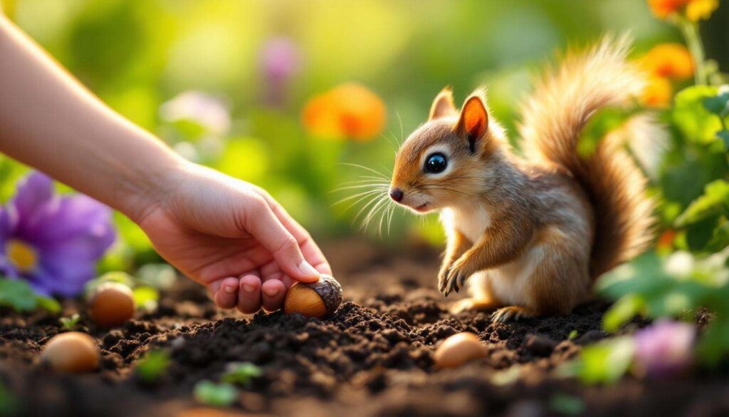 Es ist nur ein kleiner Handgriff im Garten, aber für Eichhörnchen bedeutet er enorm viel