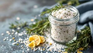 Statt Raumspray: Dieses selbstgemachte Rosmarin-Salz-Glas lässt die Wohnung natürlich duften